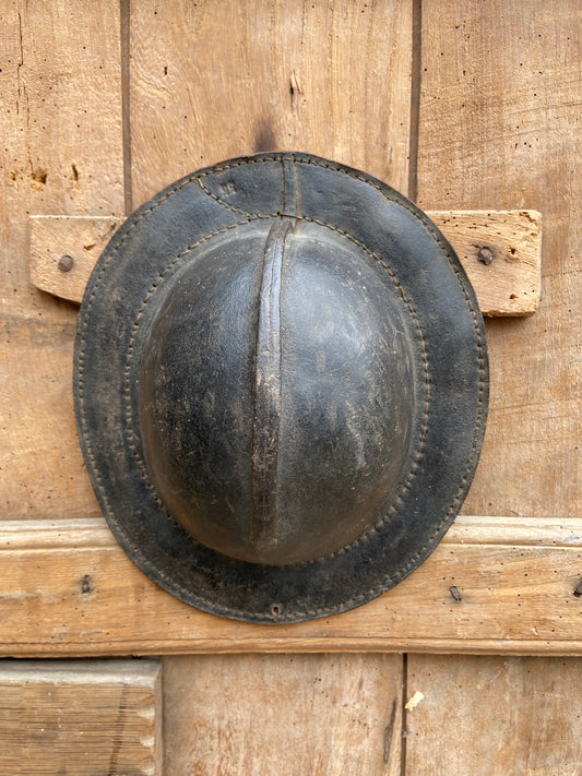 19th century leather miner's hat
