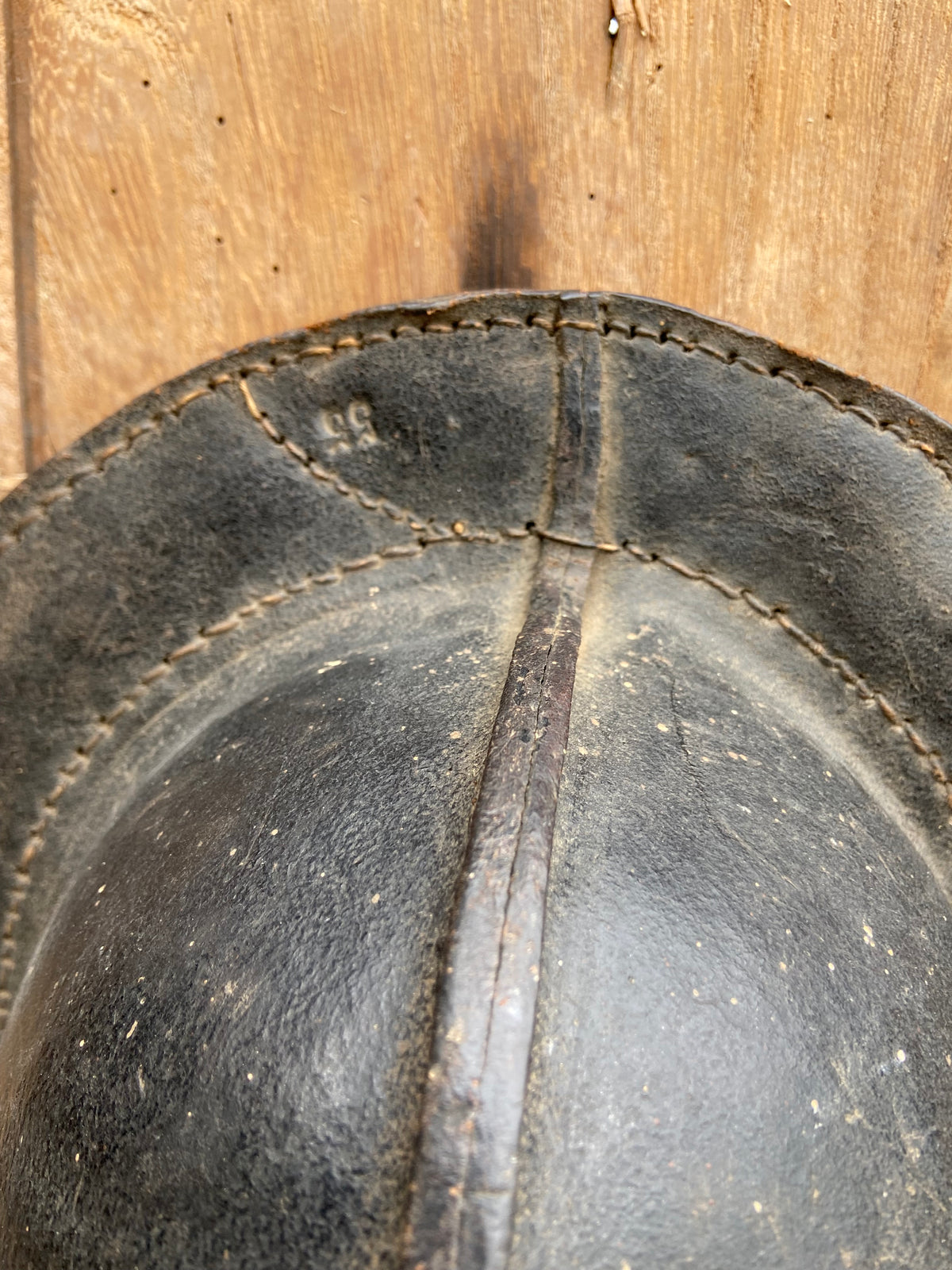 19th century leather miner's hat