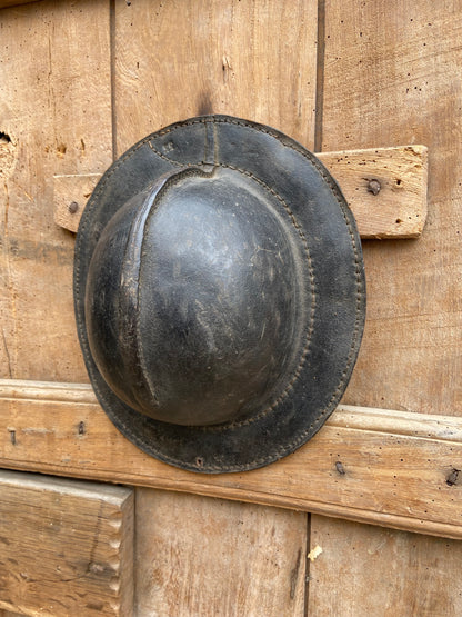 19th century leather miner's hat