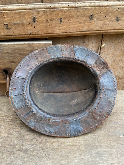 19th century leather miner's hat