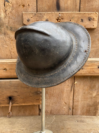 19th century leather miner's hat