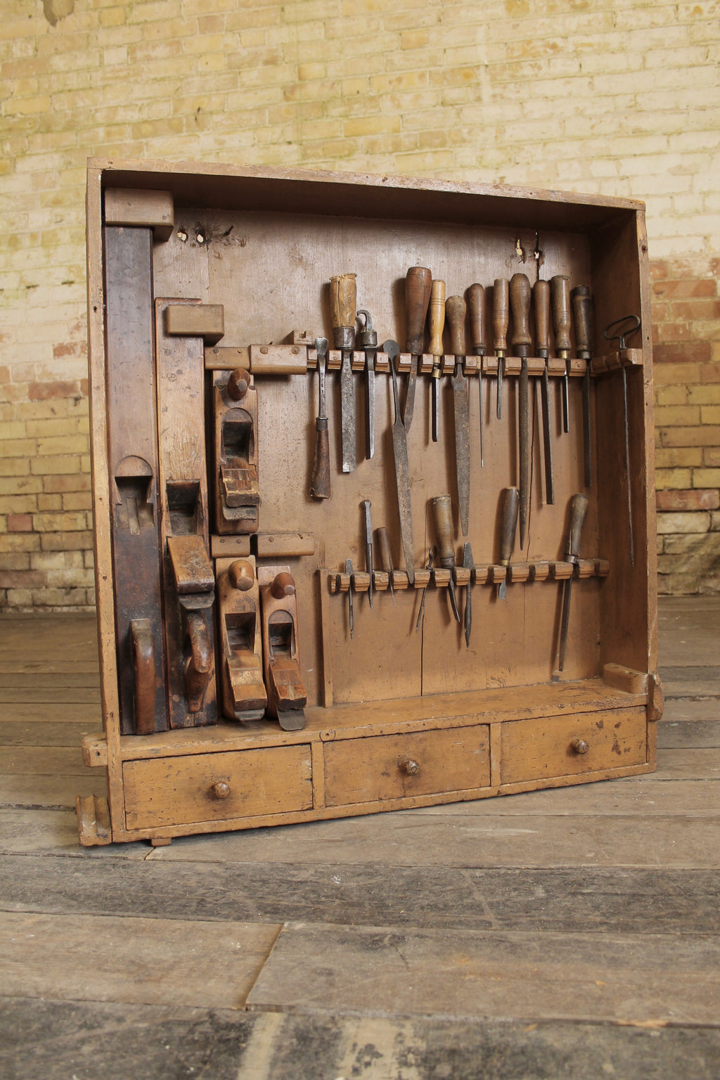A 19th century English carpenter's tool cabinet