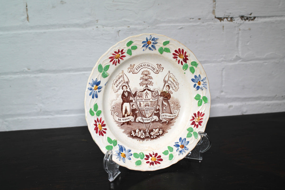 Staffordshire child's temperance plate c. 1830