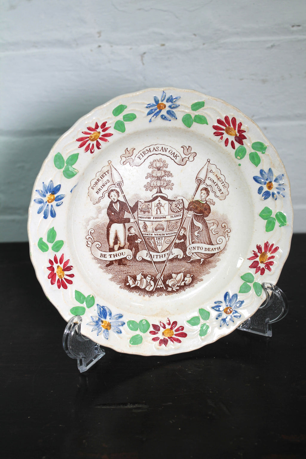 Staffordshire child's temperance plate c. 1830