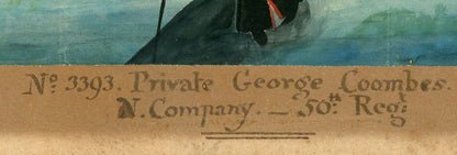 Naive portrait of Private 3393 George Coombes, Crimean War 1854