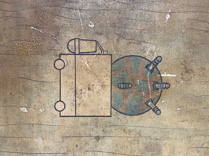 A large original pre war instructional board from Royal Navy Mining School HM Gunwharf on laying sea mines