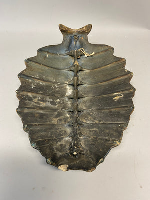 An early 19th century sailor’s hand painted turtle shell with hand painted Royal Standard