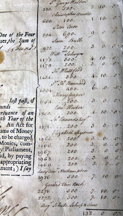 18th century document signed by Admiral Byng