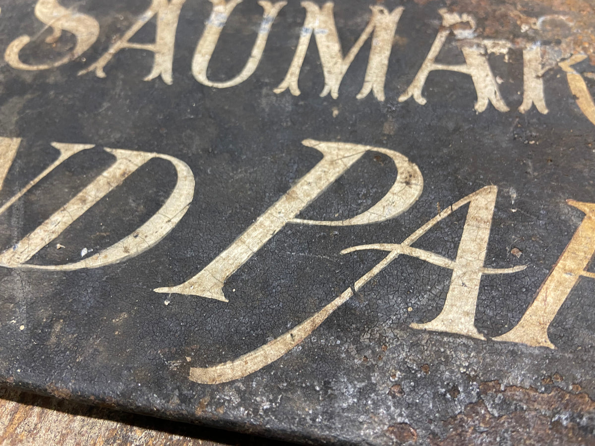 19th c painted country house sign for Captain de  Saumarez of the Grenadier Guards