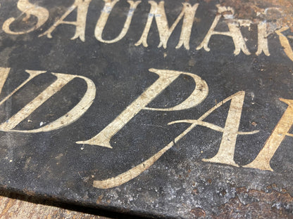 19th c painted country house sign for Captain de  Saumarez of the Grenadier Guards