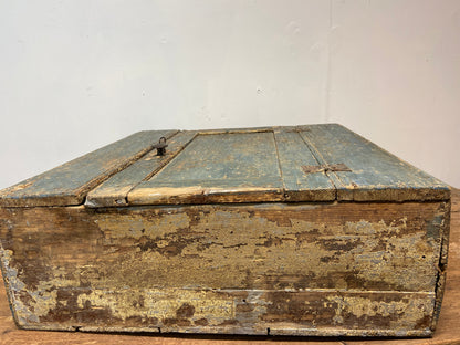 A small Georgian cupboard c. 1780 in the original blue paint