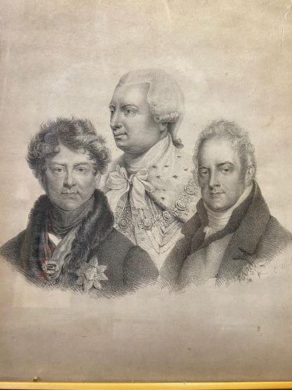 Unusual early 19th century stipple engraving, the Three Kings, possibly a proof