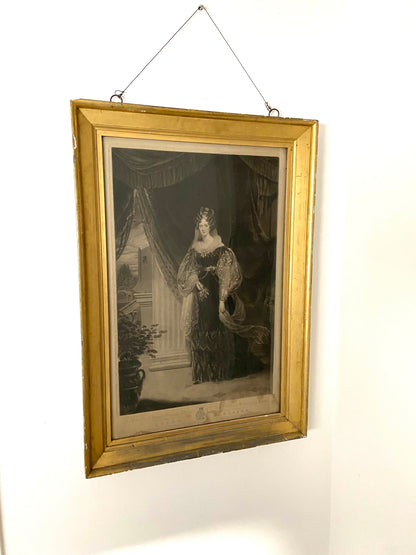 A pair of 1831 mezzotints of King William IV & Queen Adelaide formerly the property of women’s rights activist  Lady Louisa Knightley of Fawsley Hall