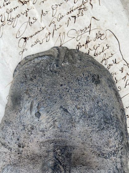 An unusual Georgian lead death mask mould c. 1800