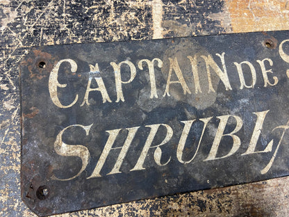 19th c painted country house sign for Captain de  Saumarez of the Grenadier Guards