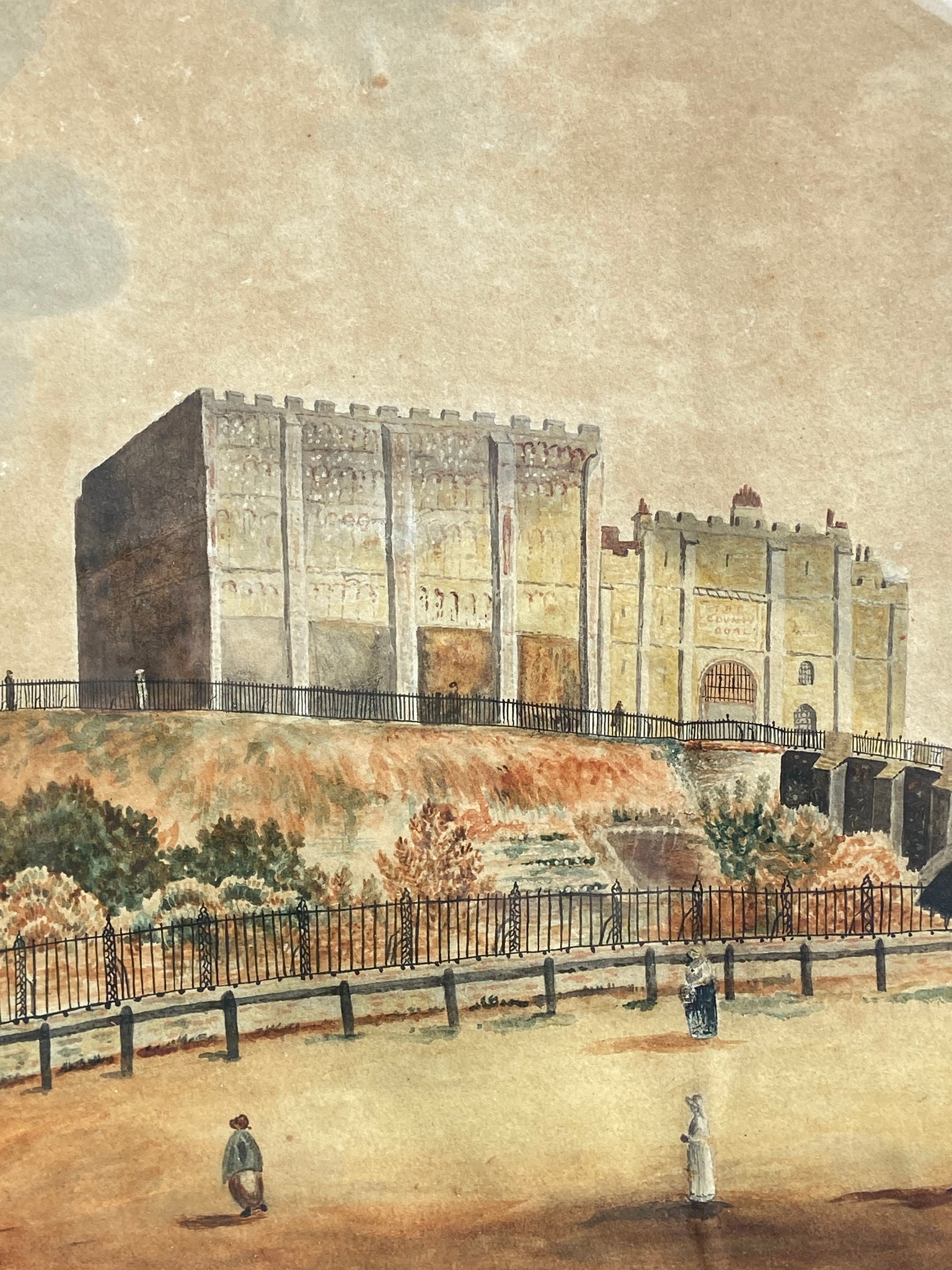 An original watercolour of Norwich Castle by John Drew Salmon, 1815