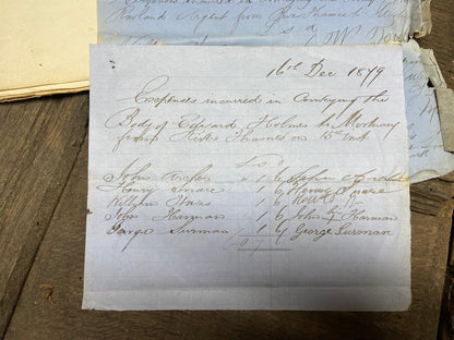 A collection of five English Victorian police documents relating to the conveyance of bodies