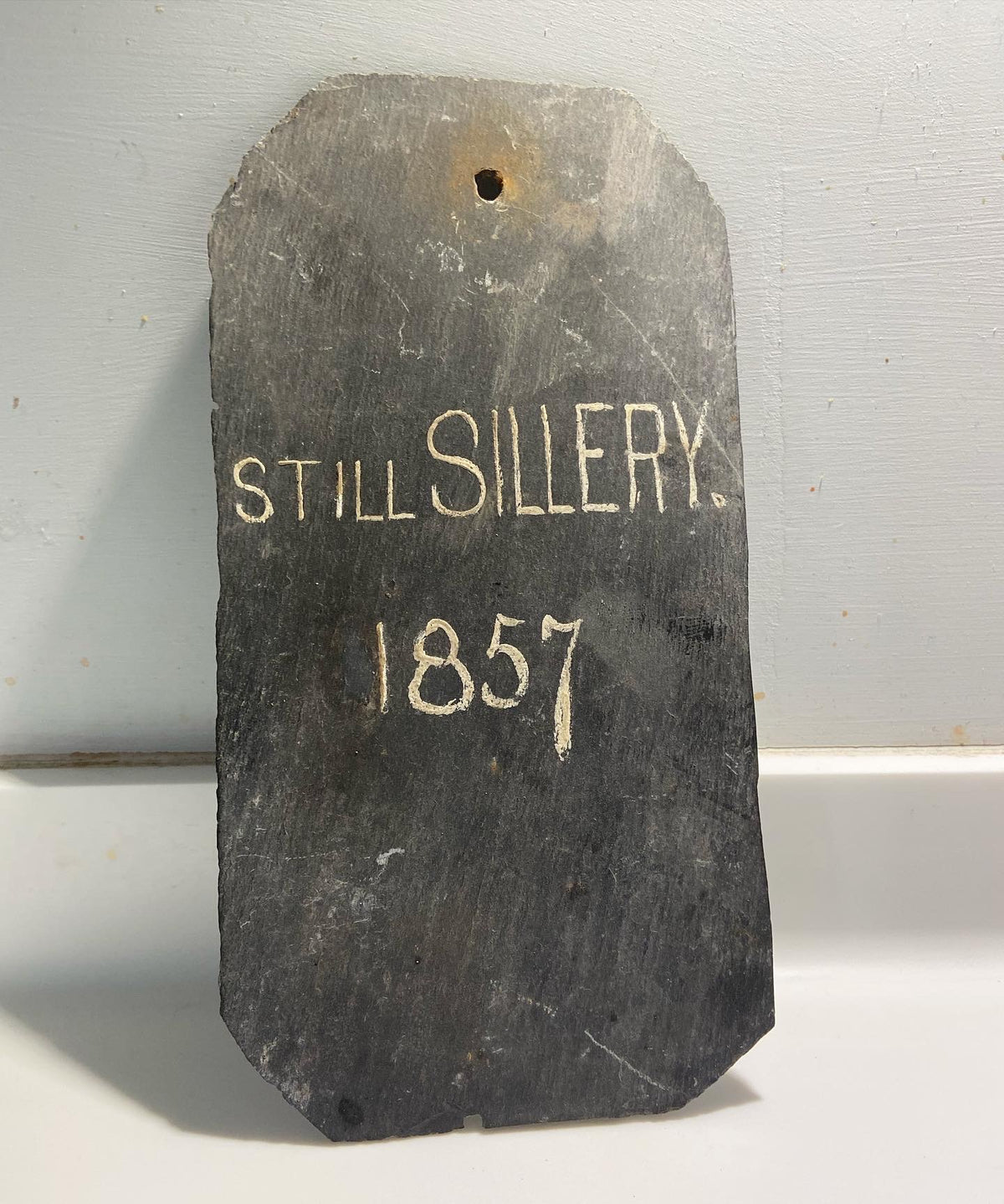Slate wine bin label