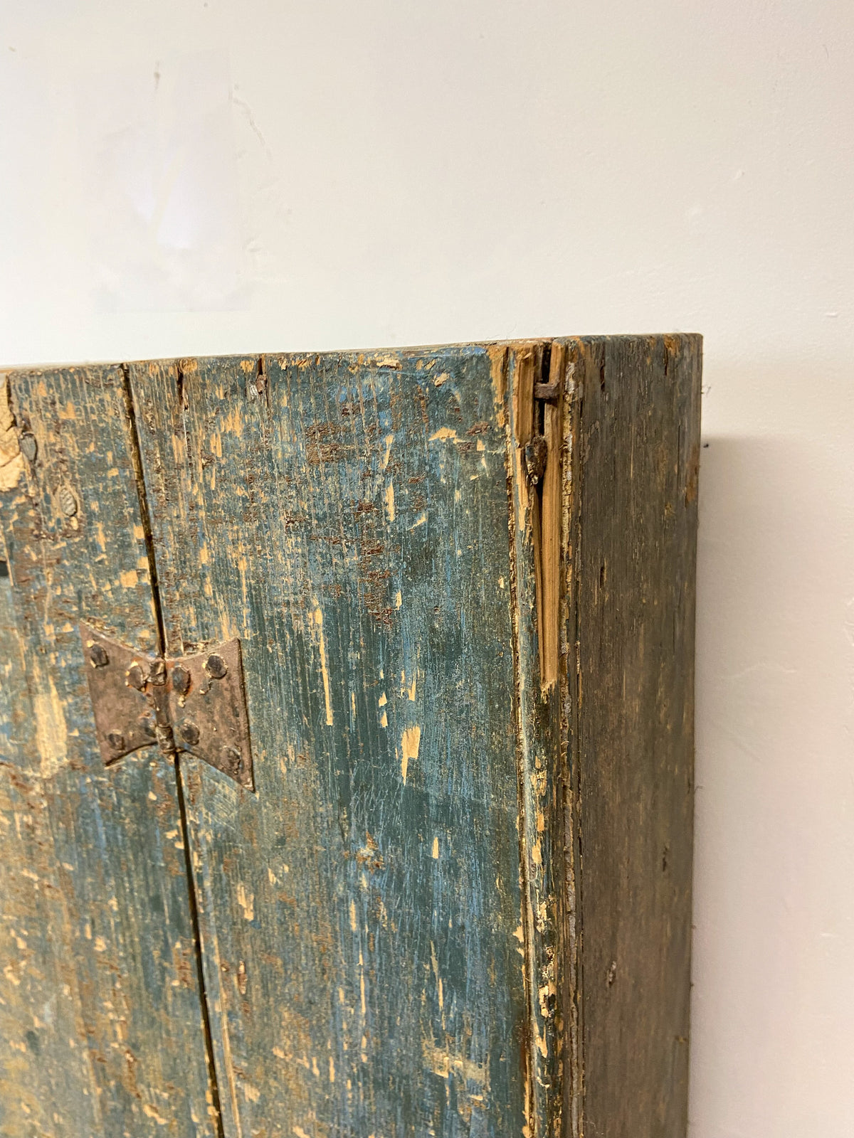 A small Georgian cupboard c. 1780 in the original blue paint