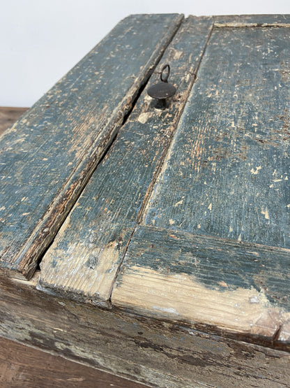 A small Georgian cupboard c. 1780 in the original blue paint