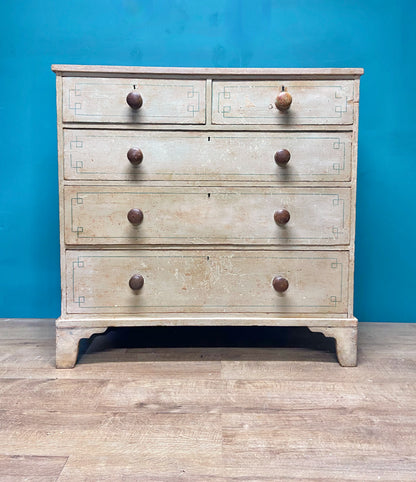 Early 19th century chest of drawers in the original paint