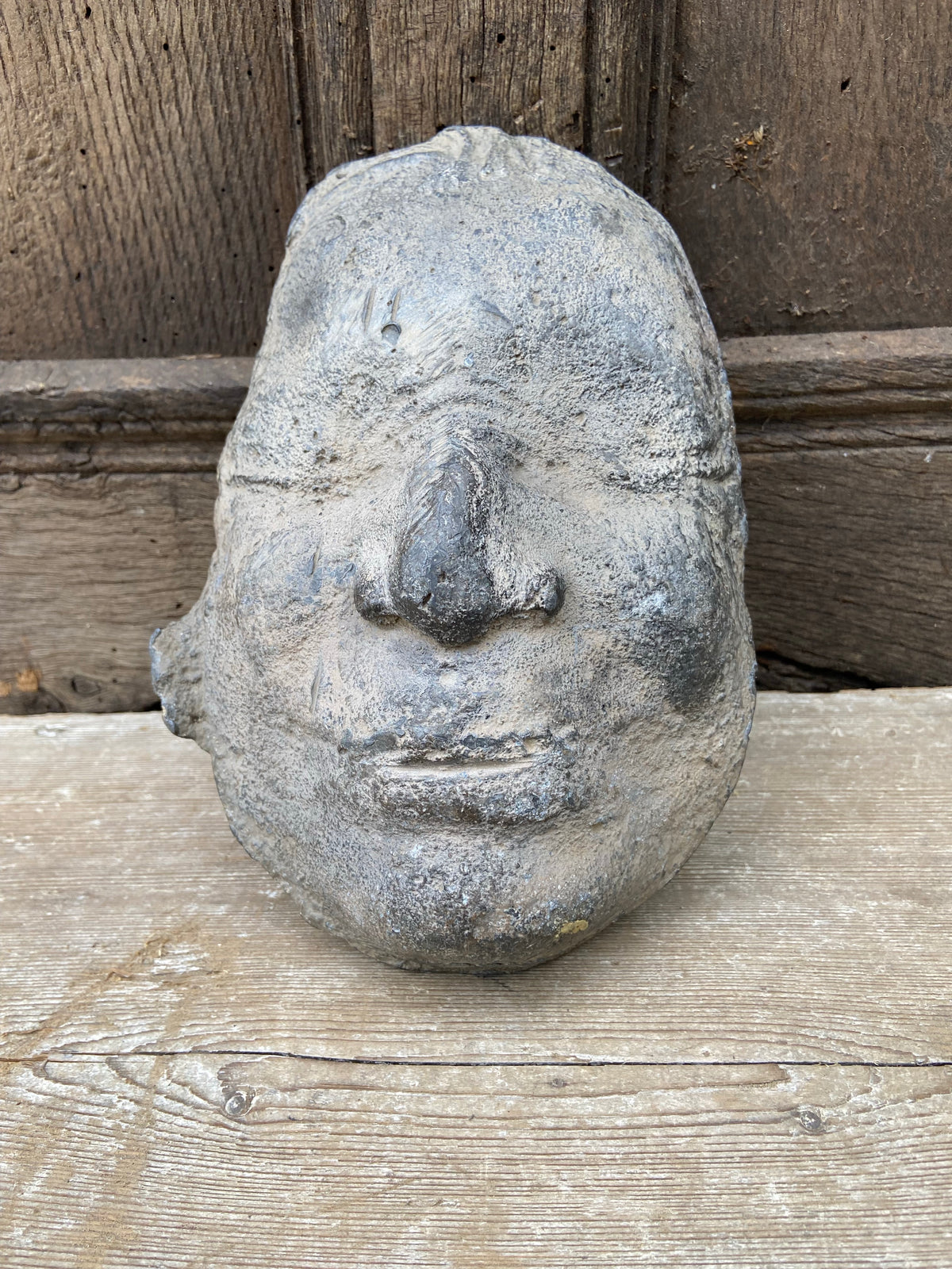 An unusual Georgian lead death mask mould c. 1800