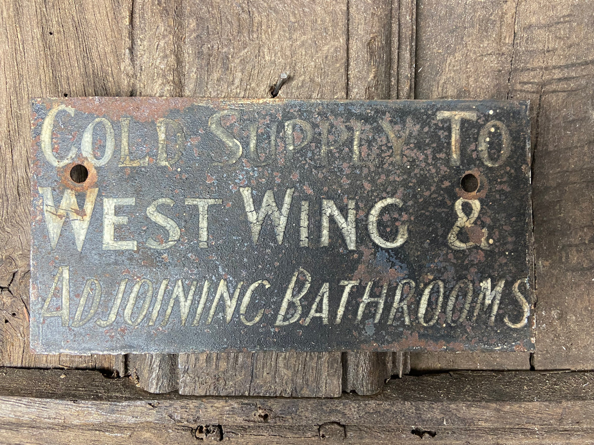 Set of 3 19th century English country house tole signs in the original paint finish