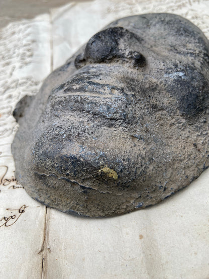 An unusual Georgian lead death mask mould c. 1800