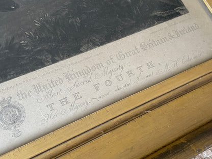 A pair of 1831 mezzotints of King William IV & Queen Adelaide formerly the property of women’s rights activist  Lady Louisa Knightley of Fawsley Hall