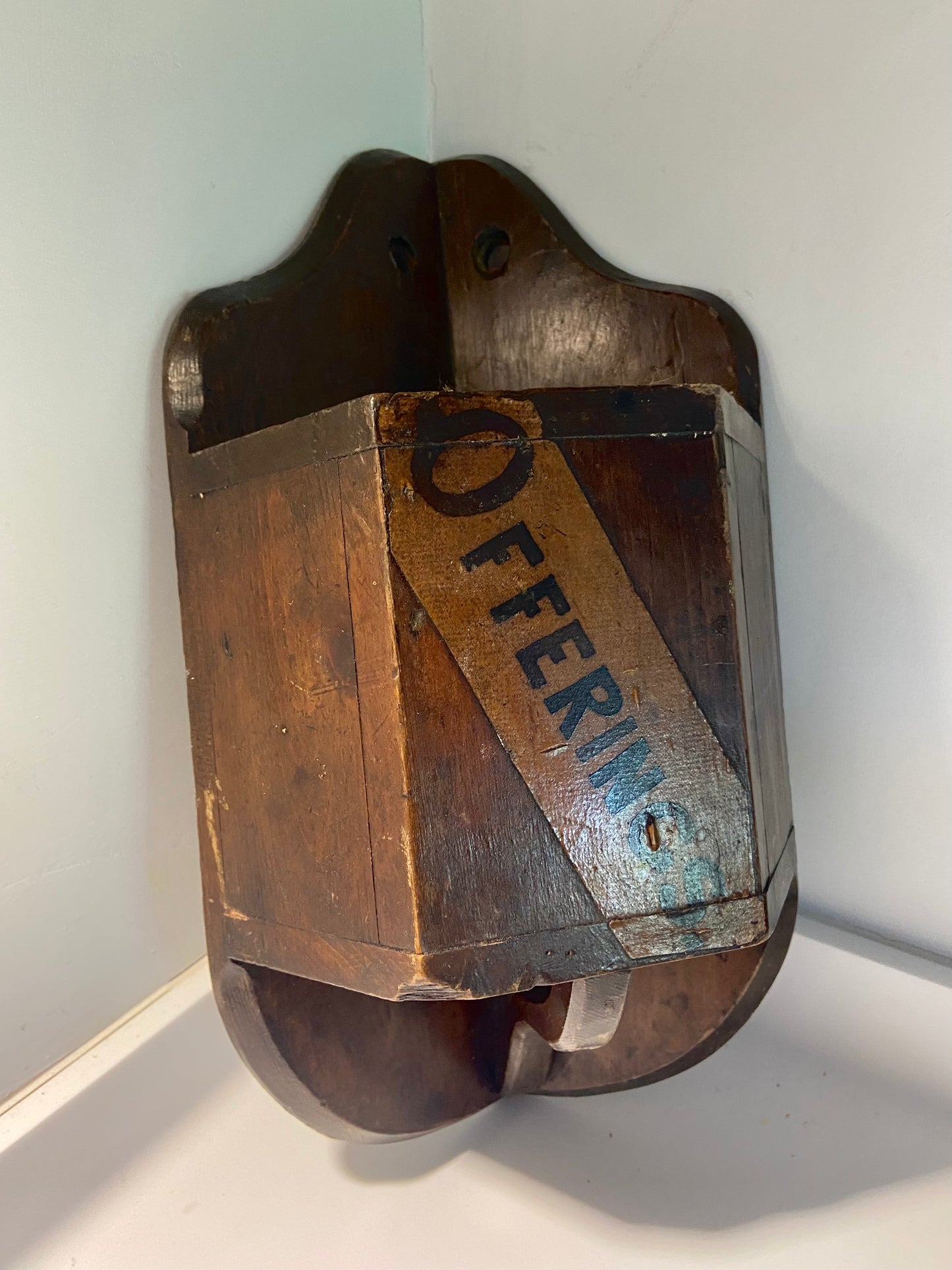 19th century offertory box in original paint