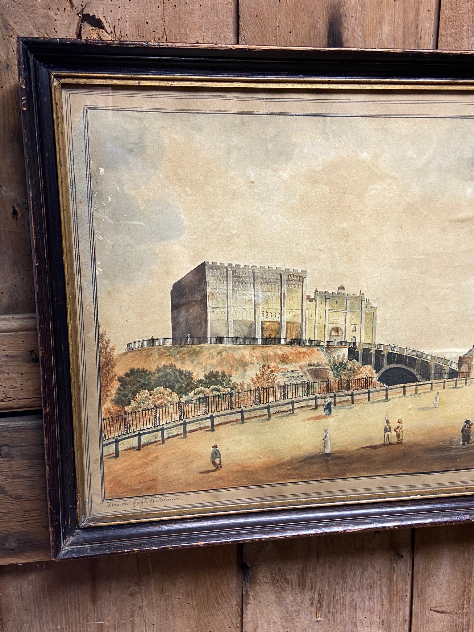 An original watercolour of Norwich Castle by John Drew Salmon, 1815