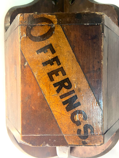 19th century offertory box in original paint
