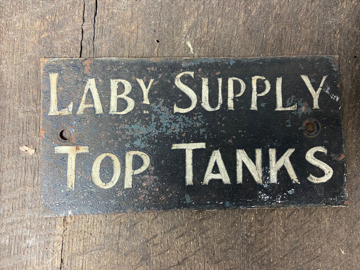 Set of 3 19th century English country house tole signs in the original paint finish