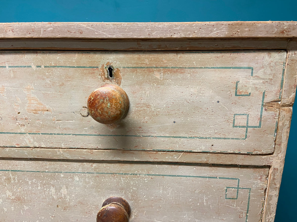 Early 19th century chest of drawers in the original paint