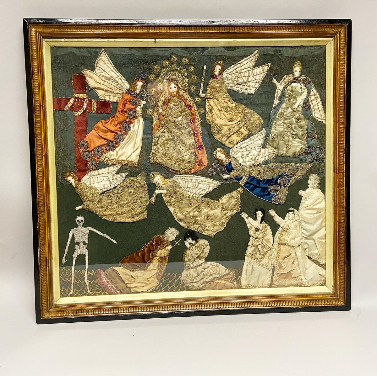 A truly rare ‘silkwork’ remounted in the Victorian period for Sir Percival Radcliffe, 3rd Baronet, of Rudding Park, Harrogate
