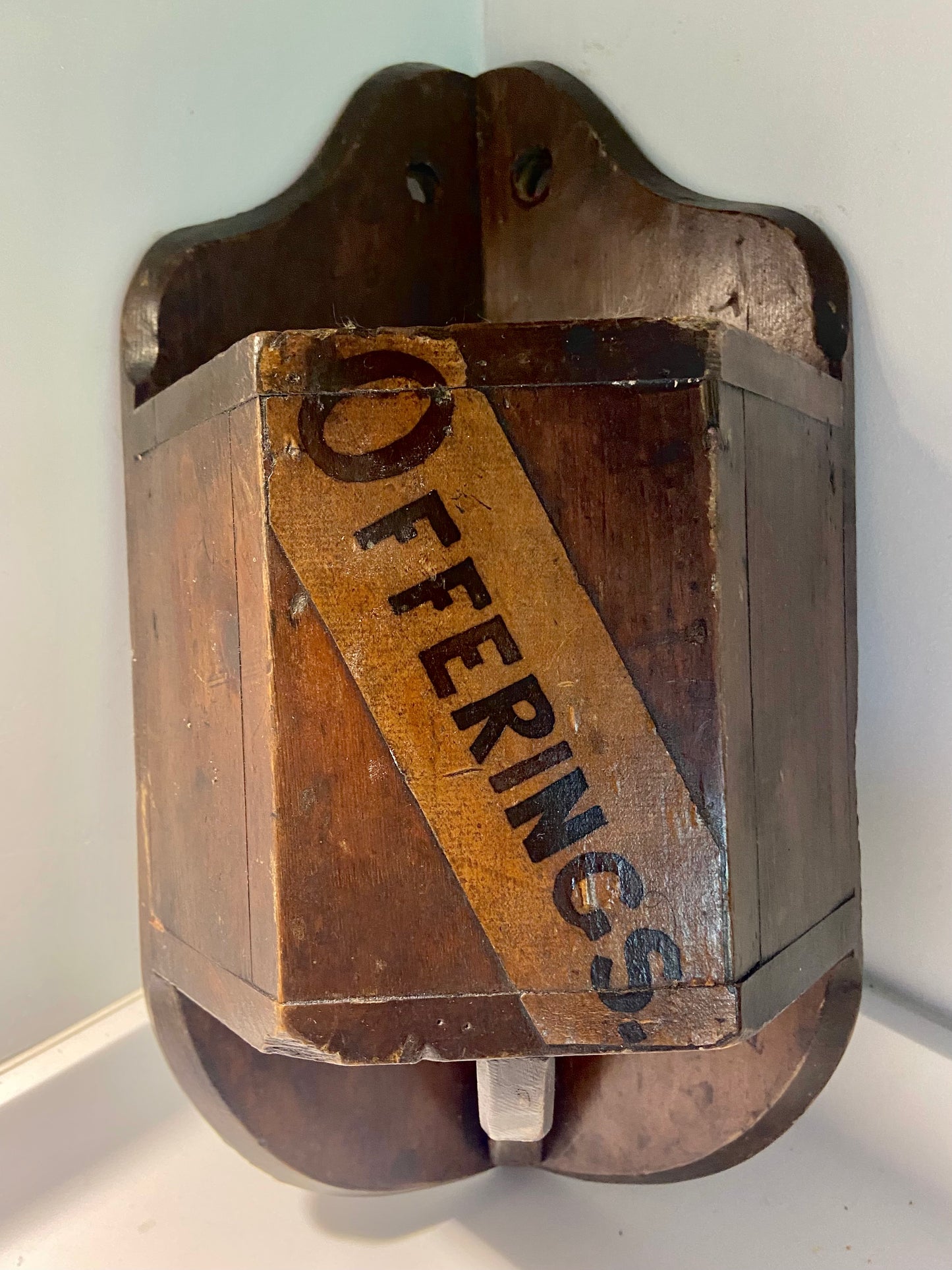 19th century offertory box in original paint