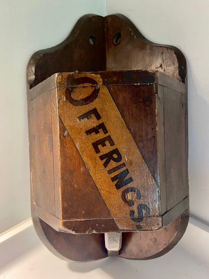 19th century offertory box in original paint