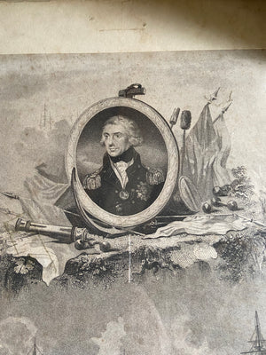 A proof for an 18th century engraving of Admiral Lord Nelson K.B. and the Victory of the Nile