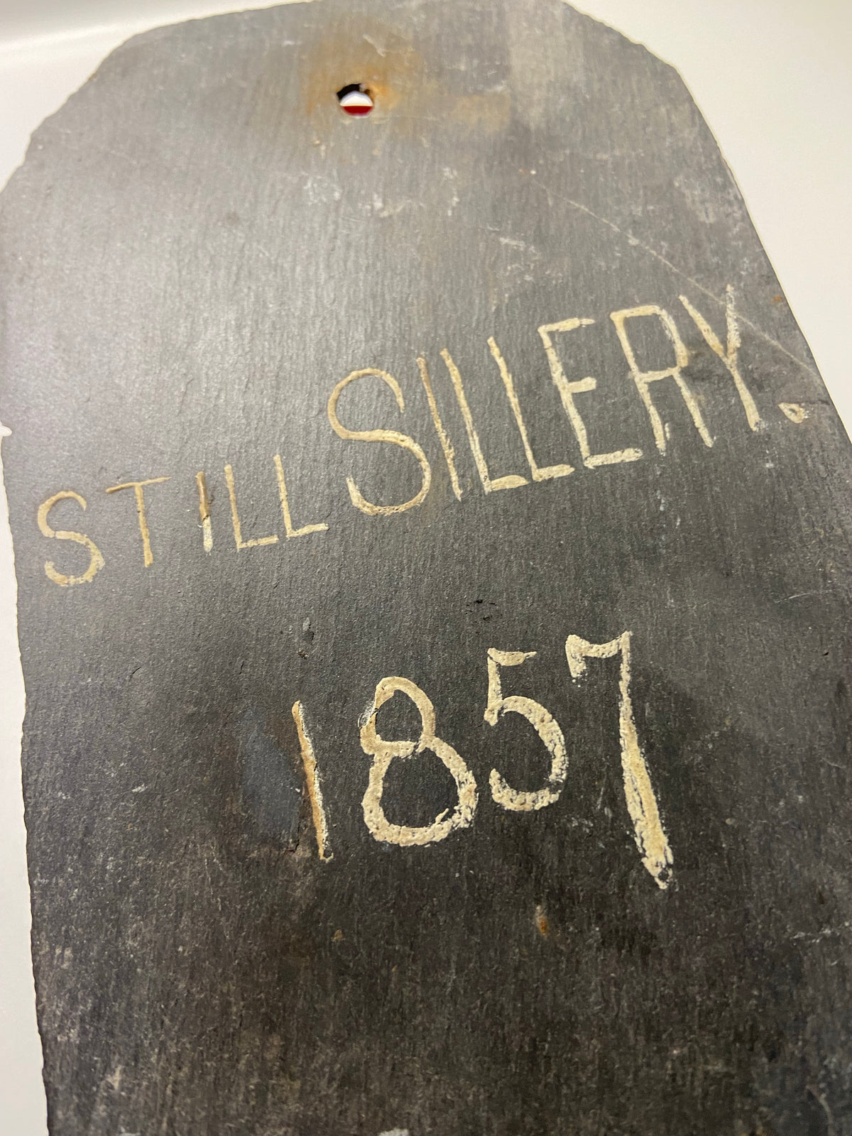 Slate wine bin label