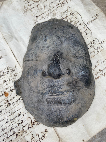 An unusual Georgian lead death mask mould c. 1800