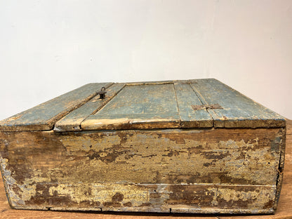 A small Georgian cupboard c. 1780 in the original blue paint