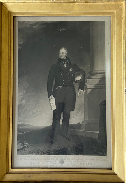 A pair of 1831 mezzotints of King William IV & Queen Adelaide formerly the property of women’s rights activist  Lady Louisa Knightley of Fawsley Hall