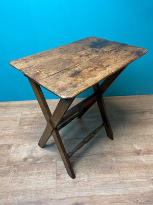 19th century x framed primitive  tavern table