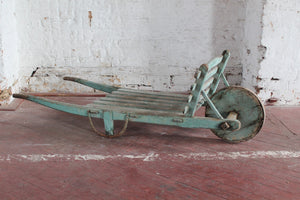 19th c English barrow in original blue paint
