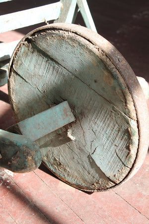 19th c English barrow in original blue paint