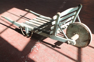19th c English barrow in original blue paint